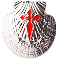 Pin - broche concha de vieira jacobea plateado